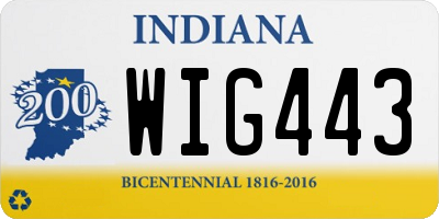 IN license plate WIG443