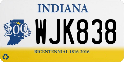 IN license plate WJK838