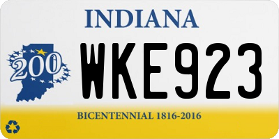 IN license plate WKE923