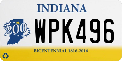 IN license plate WPK496