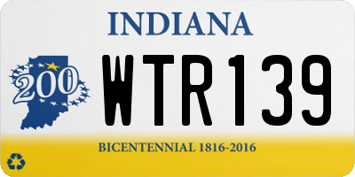 IN license plate WTR139