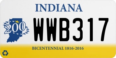 IN license plate WWB317