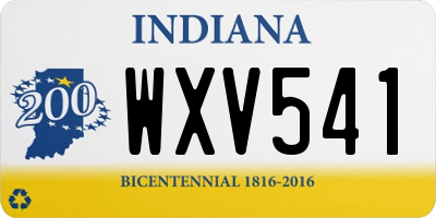 IN license plate WXV541