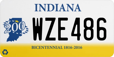 IN license plate WZE486