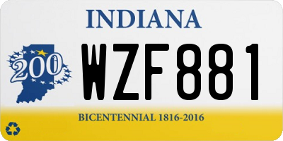 IN license plate WZF881