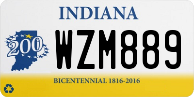 IN license plate WZM889