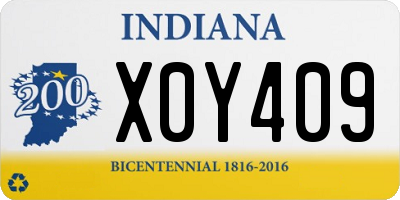 IN license plate X0Y409