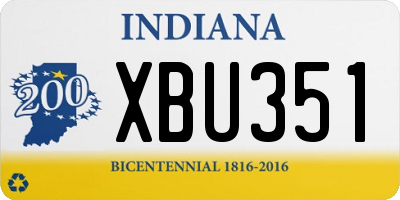 IN license plate XBU351