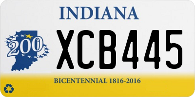 IN license plate XCB445