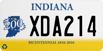 IN license plate XDA214