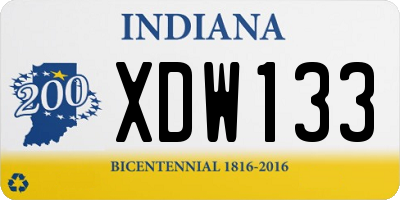 IN license plate XDW133