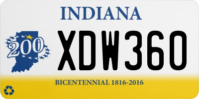 IN license plate XDW360