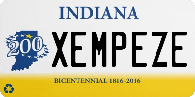 IN license plate XEMPEZE