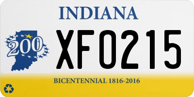 IN license plate XFO215