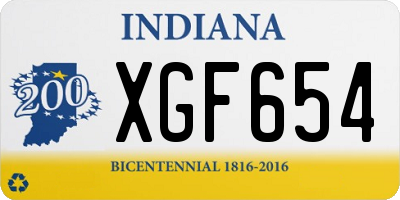 IN license plate XGF654