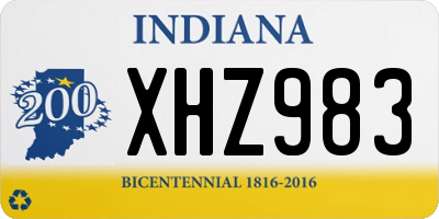 IN license plate XHZ983