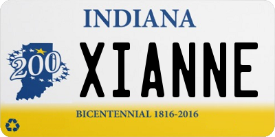 IN license plate XIANNE