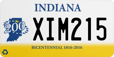 IN license plate XIM215