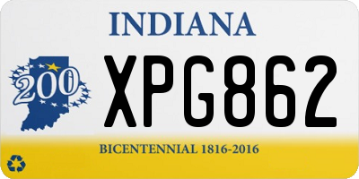 IN license plate XPG862