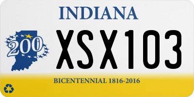 IN license plate XSX103