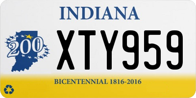 IN license plate XTY959