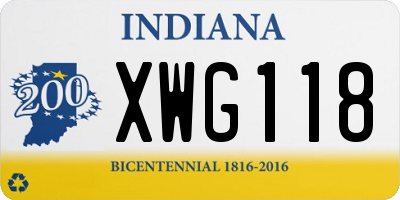 IN license plate XWG118