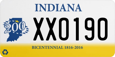 IN license plate XXO190