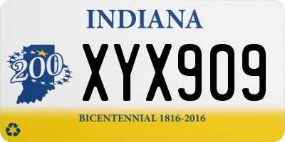 IN license plate XYX909