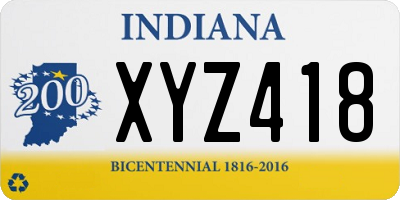 IN license plate XYZ418