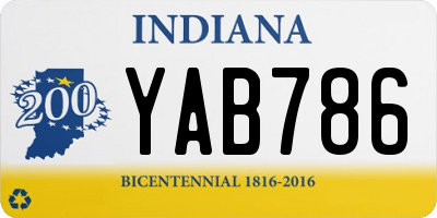 IN license plate YAB786