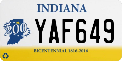 IN license plate YAF649