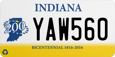 IN license plate YAW560