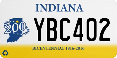 IN license plate YBC402