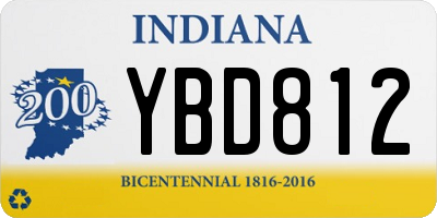 IN license plate YBD812