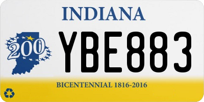 IN license plate YBE883