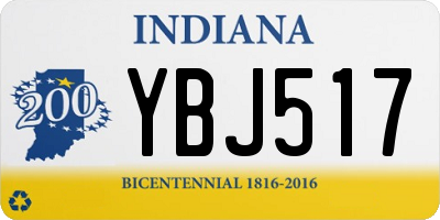 IN license plate YBJ517