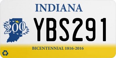 IN license plate YBS291