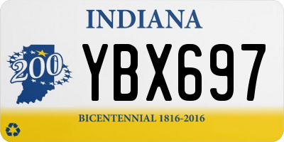 IN license plate YBX697