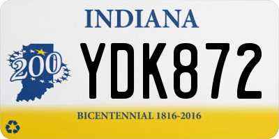 IN license plate YDK872