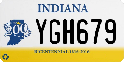 IN license plate YGH679