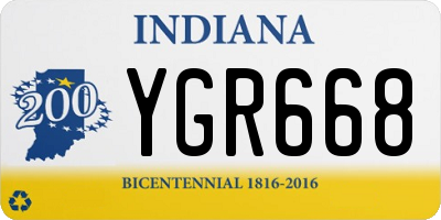 IN license plate YGR668