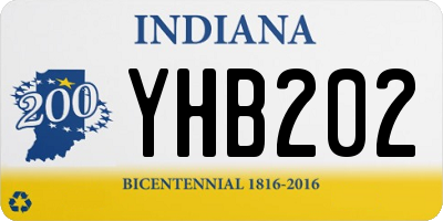 IN license plate YHB202