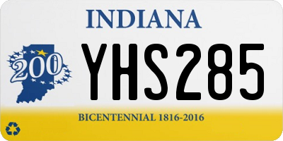 IN license plate YHS285