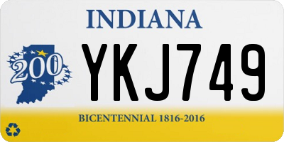 IN license plate YKJ749