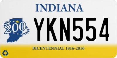IN license plate YKN554
