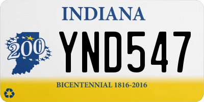 IN license plate YND547