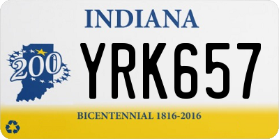 IN license plate YRK657