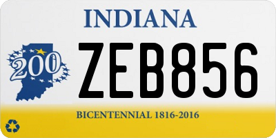 IN license plate ZEB856
