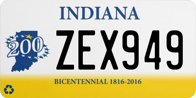 IN license plate ZEX949