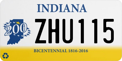 IN license plate ZHU115